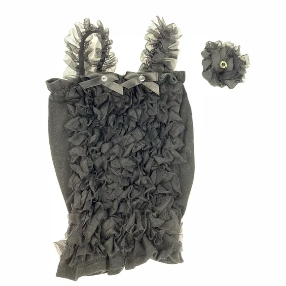 Baby black ruffle pullover dress for photo shoot dress up glamour shots picture - Picture 10 of 11